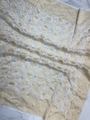 Pure Khaddi Georgette Dupatta - water zari - The Handlooms