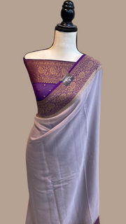 Khaddi Georgette Banarasi Saree -  Antique zari - The Handlooms
