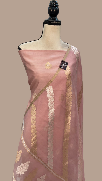 Pure Katan Silk Handlooms Banarasi Dress material With Organza Dupatta The Handlooms