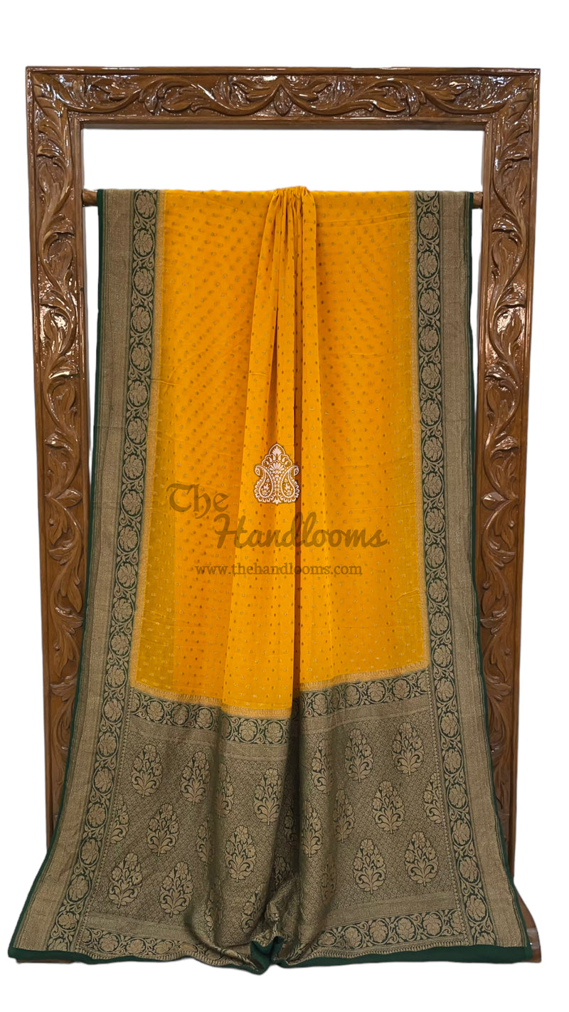 Khadki Georgette Banarasi Saree -  Antique zari - The Handlooms