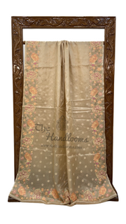 Tussar Silk Handloom Banarasi Saree With Chikankari - The Handlooms