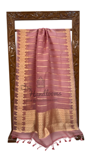 Onion Pink Pure Kora Handloom Banarasi Saree - The Handlooms