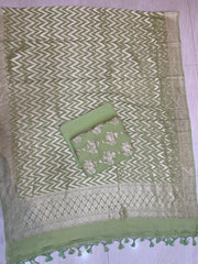 Pure Khaddi Georgette Banarasi Dress material - The Handlooms