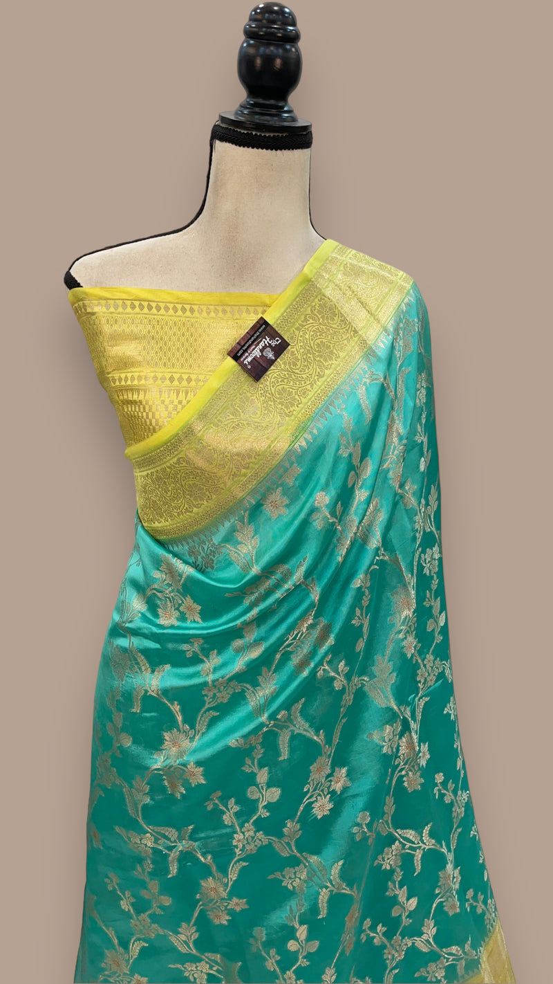 Pure Mango Silk Banarasi Handloom Saree - The Handlooms