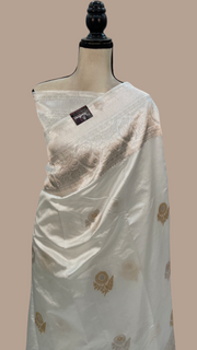 Pure Katan Silk Banarasi Handloom Saree - All over Kadua motifs - The Handlooms