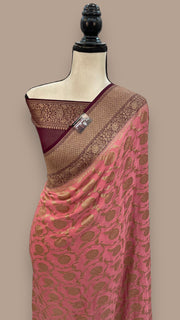 Khadki Georgette Banarasi Saree -  Antique zari - The Handlooms