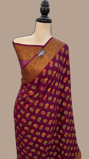 Pure Chiffon Khaddi Banarasi Saree - The Handlooms