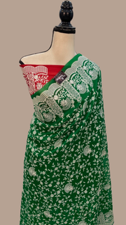 Pure Organza Chikankari Handloom Banarasi Saree - The Handlooms