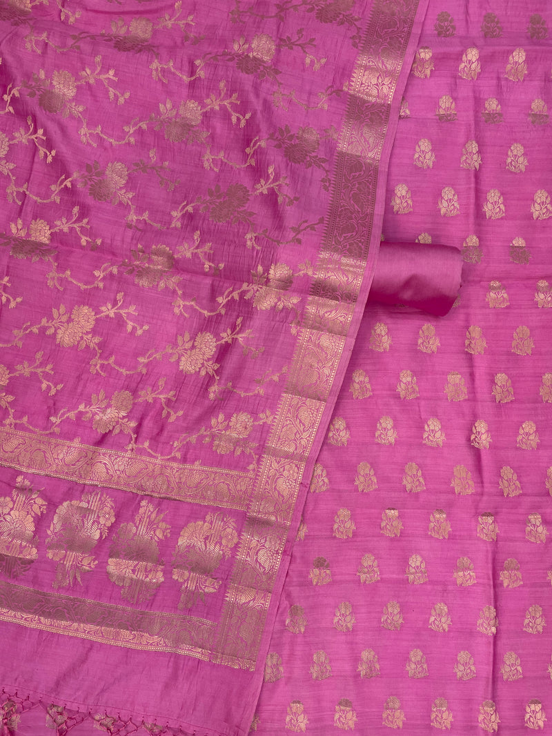 Pure Chiniya Silk Handlooms Banarasi Dress material - The Handlooms