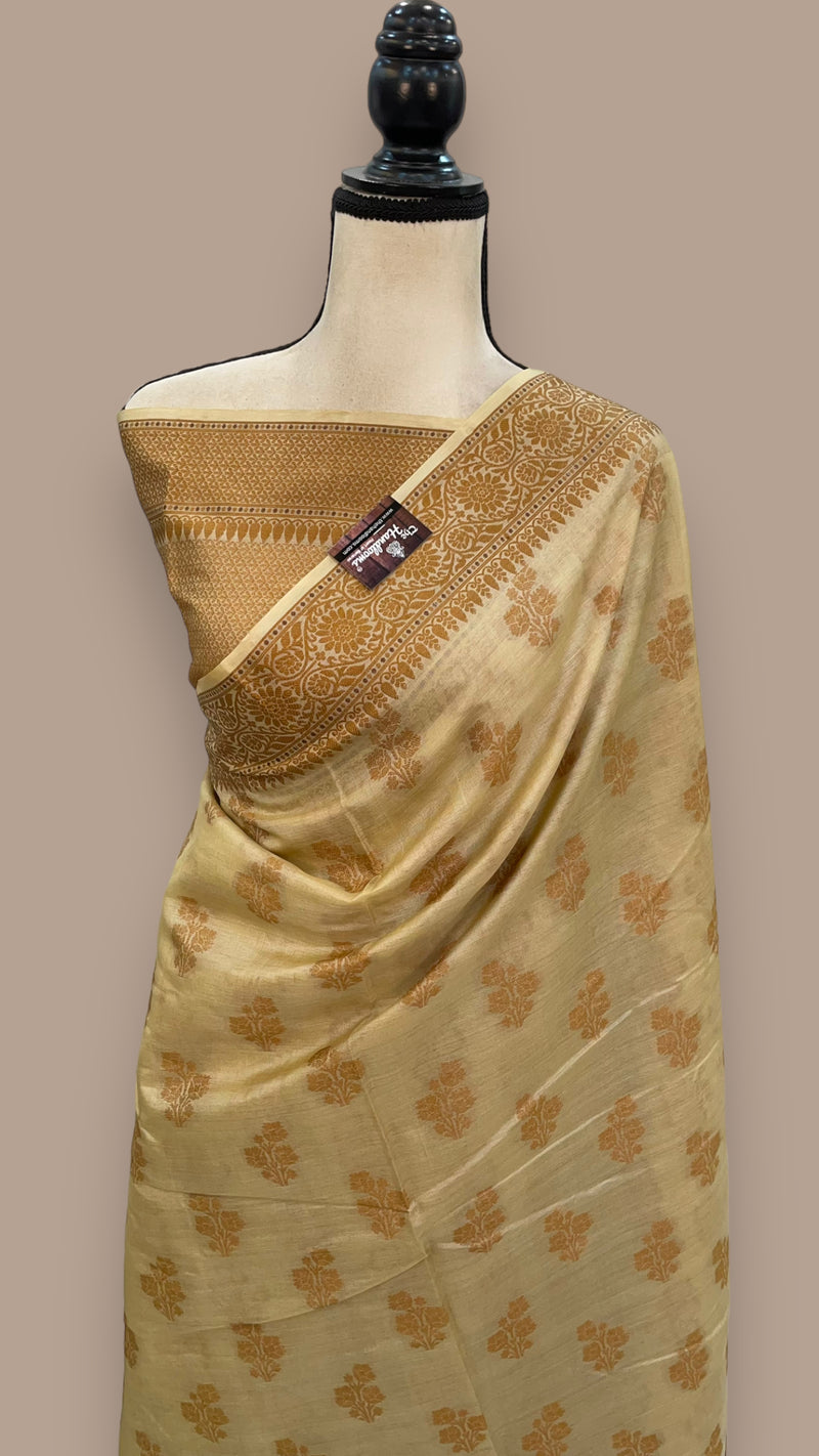 Pure Tussar Silk Handloom Banarasi Saree - The Handlooms