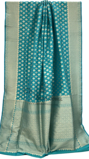 Pure Katan Silk Banarasi Handloom Saree - All Over Jaal Work - The Handlooms