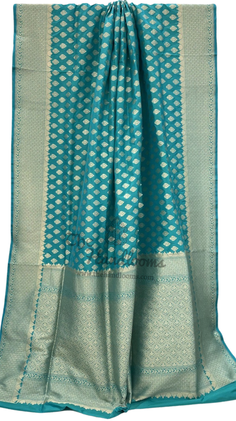 Pure Katan Silk Banarasi Handloom Saree - All Over Jaal Work - The Handlooms