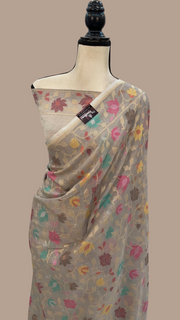 Pure Cotton Jamdani Handloom Banarasi Saree - The Handlooms