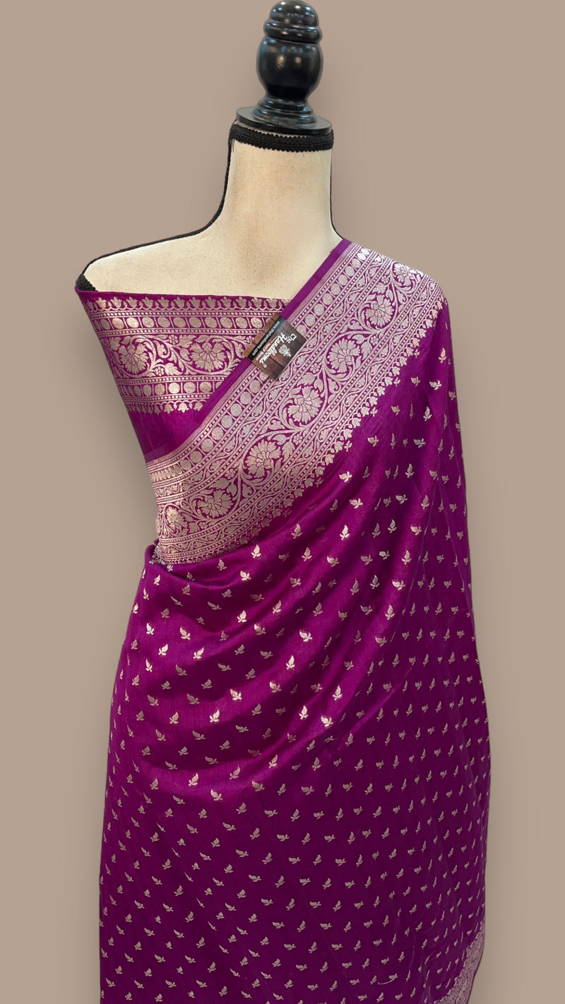 Pure Khaddi Chiniya Handloom Banarasi Saree - The Handlooms