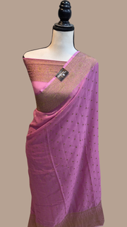 Khaddi Georgette Banarasi Saree -  Antique zari - The Handlooms