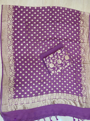 Pure Khaddi Georgette Banarasi Dress material - The Handlooms
