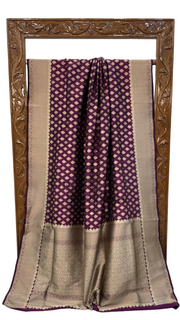 Pure Katan Silk Banarasi Handloom Saree - All Over Jaal Work - The Handlooms