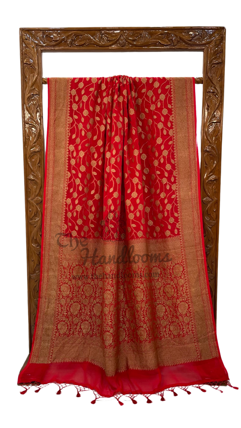 Khaddi Georgette Banarasi Saree -  Antique zari - The Handlooms