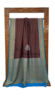 Khaddi Georgette Handloom Banarasi Saree -  Antique zari - The Handlooms
