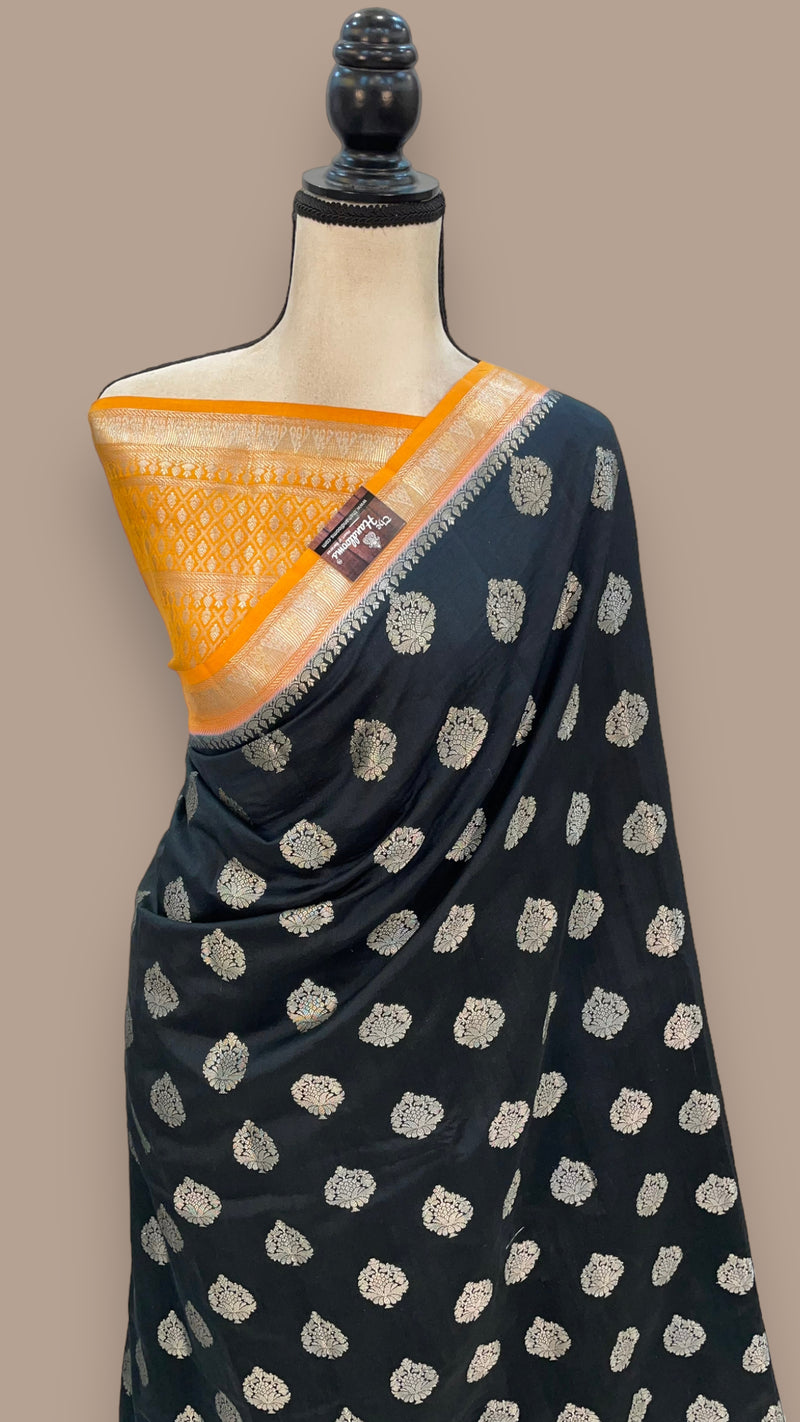 Pure Chiniya Silk Handloom Banarasi Saree - The Handlooms