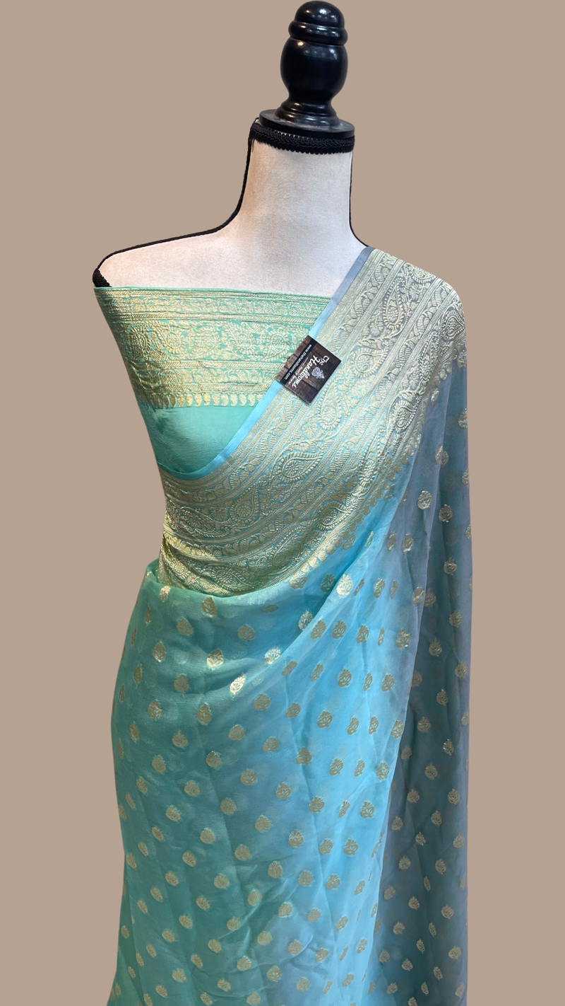 Khaddi Georgette Handloom Banarasi Saree - The Handlooms