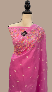 Pure Organza Chikankari Handloom Banarasi Saree - The Handlooms