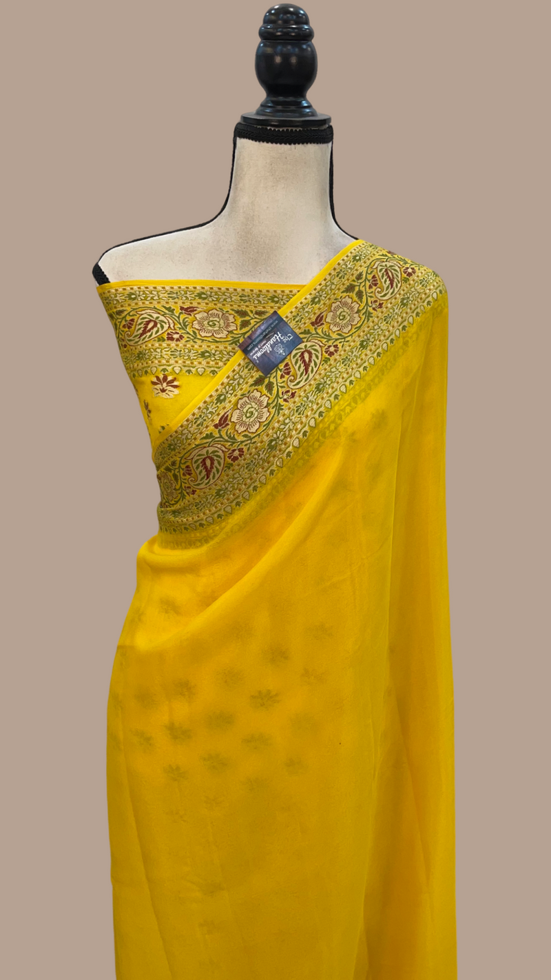 Pure Chiffon Khaddi Banarasi Saree - The Handlooms