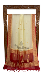 Pure Georgette Handloom Banarasi Saree - Gold zari - The Handlooms