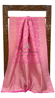 Pure Katan Silk Banarasi Handloom Saree - All Over Jaal Work - The Handlooms