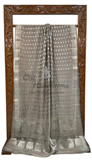 Pure Kora Tissue Crush Handloom Banarasi Saree - The Handlooms