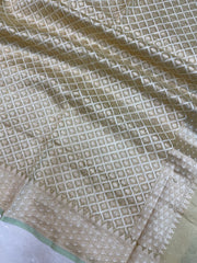 Pure Tissue Reshmi Zari Banarasi Brocade Handloom Dupatta - The Handlooms