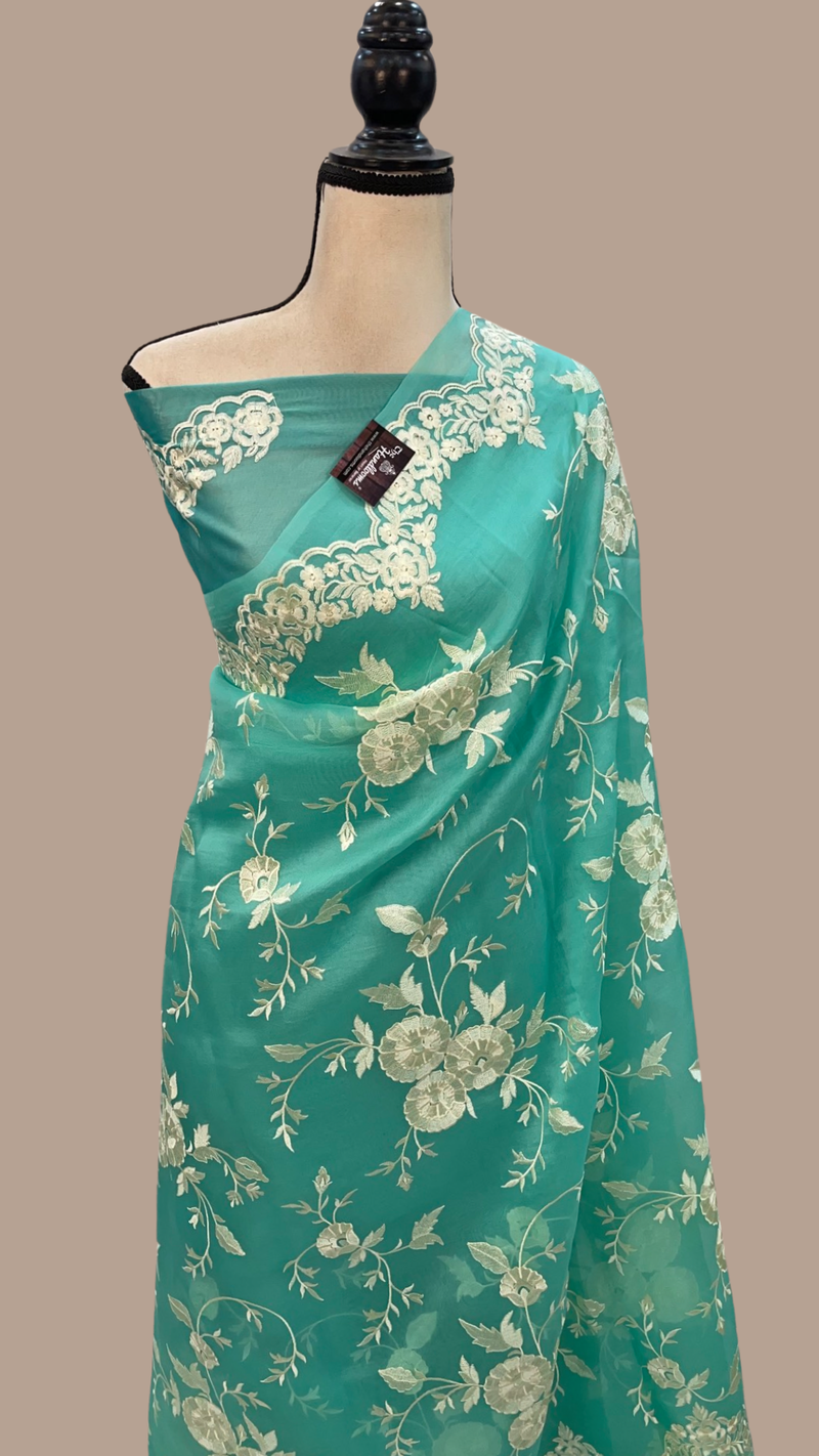 Organza Chikankari Handloom Banarasi Saree - The Handlooms