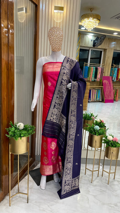 Pure Katan Silk Handlooms Banarasi Dress material