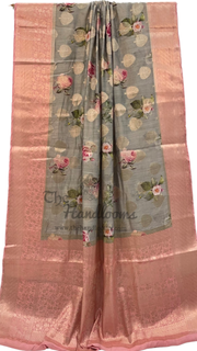 Pure Chiniya Silk Handloom Banarasi Saree - The Handlooms