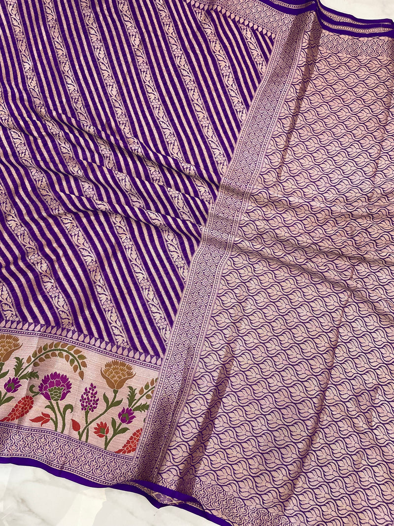 Pure Chiffon Khaddi Banarasi Saree - The Handlooms