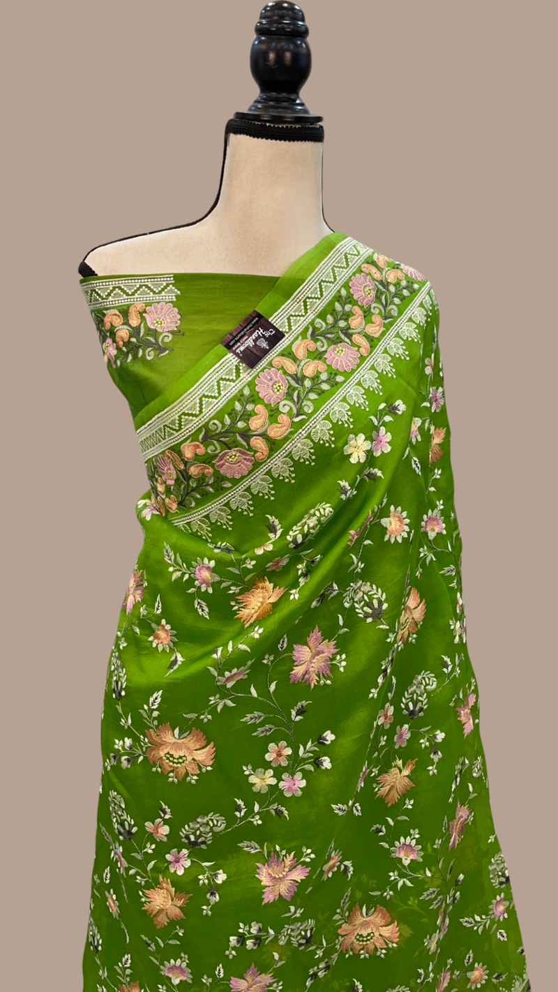 Organza Chikankari Handloom Banarasi Saree - The Handlooms