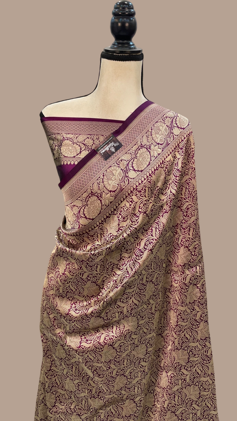 Pure Katan Silk Banarasi Handloom Saree - Tanchui Brocade - The Handlooms