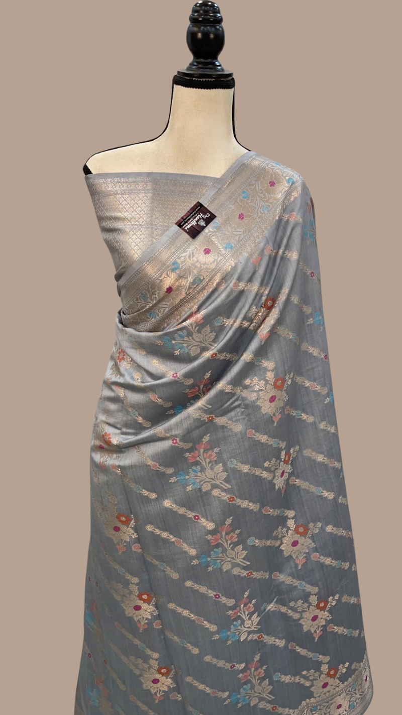 Pure Chiniya Silk Handloom Banarasi Saree - The Handlooms