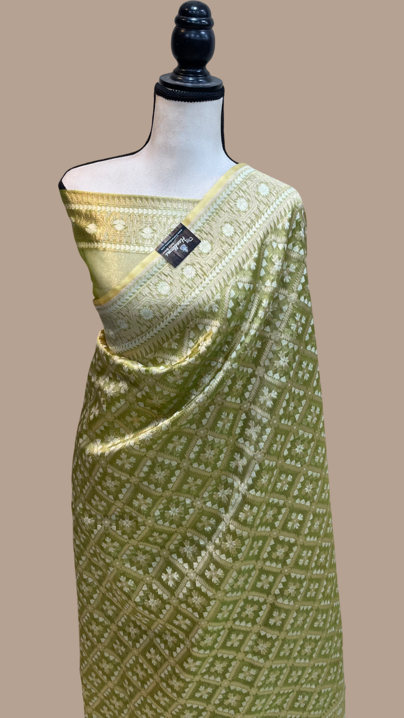 Pure Tissue Reshmi zari Banarasi Saree - The Handlooms