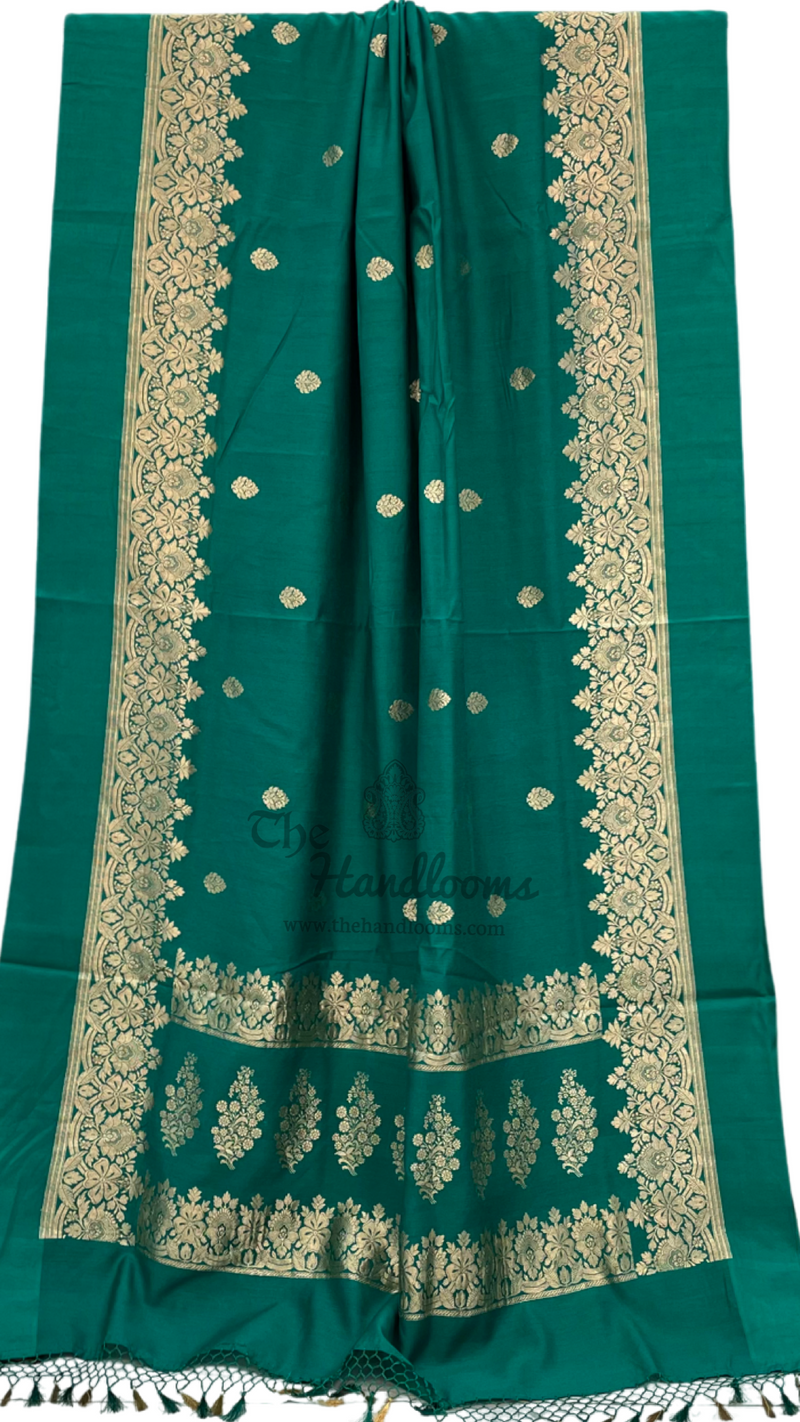 Pure Moonga Khaddi Handloom Banarasi Saree - The Handlooms