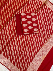 Pure Chiffon Khaddi Banarasi Dress material - The Handlooms