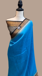 Pure linen Banarasi Saree - The Handlooms