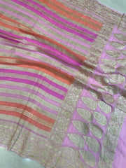 Pure Khaddi Georgette Dupatta - water zari - The Handlooms