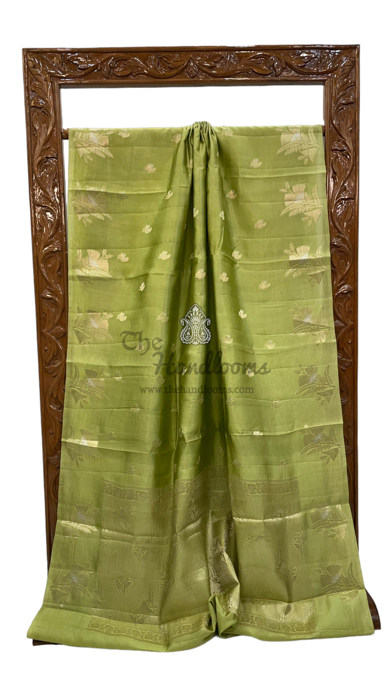 Pure Mango Silk Banarasi Handloom Saree - The Handlooms