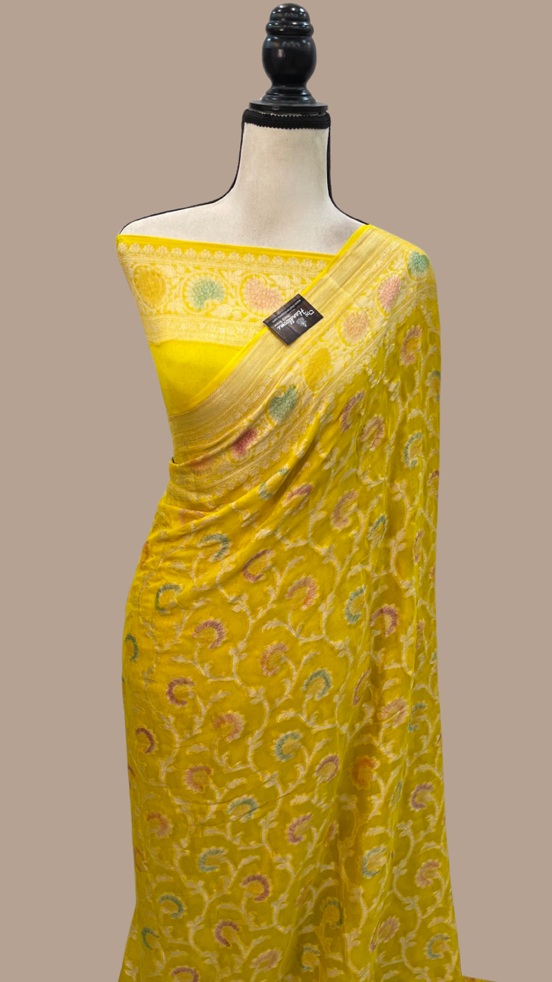 Pure Chiffon Khaddi Banarasi Saree - The Handlooms