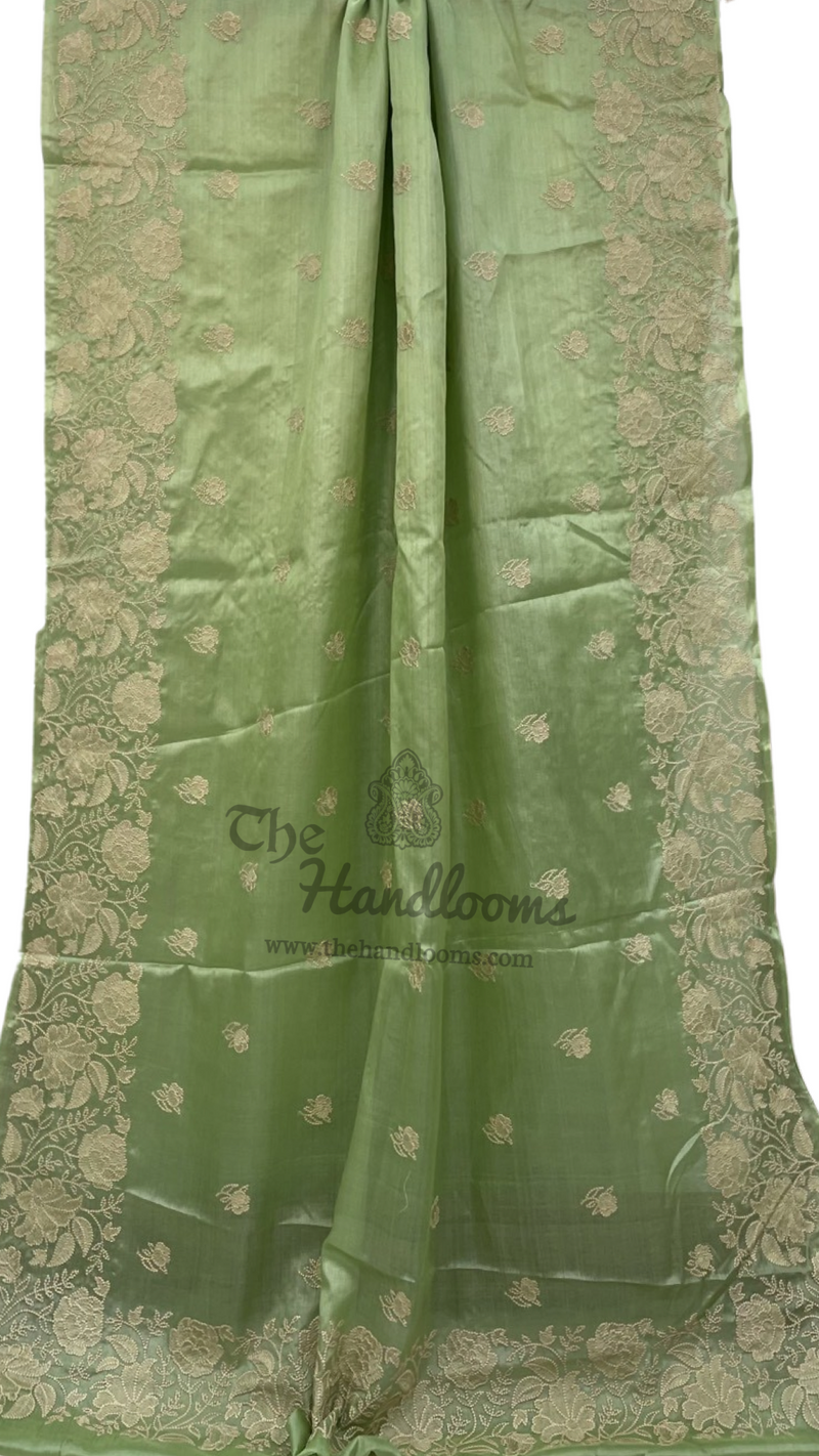 Tussar Silk Handloom Banarasi Saree With Chikankari - The Handlooms