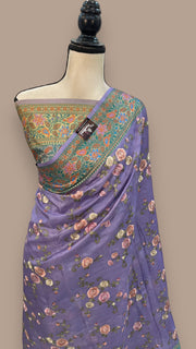 Tussar Silk Handloom Banarasi Saree With Chikankari - The Handlooms