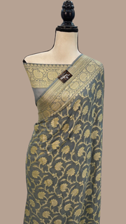 Pure Chiffon Khaddi Banarasi Saree - The Handlooms