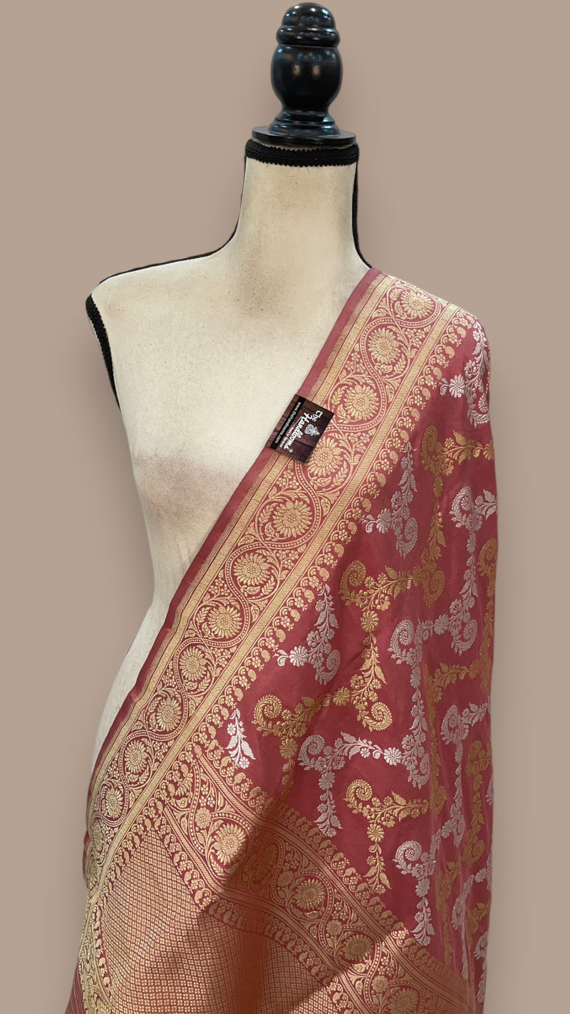 Pure Katan Silk Banarasi kadua jangla dupatta - The Handlooms