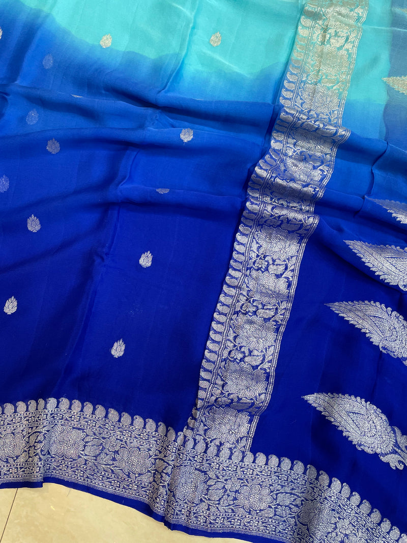 Pure Georgette Banarasi Handloom Saree - The Handlooms